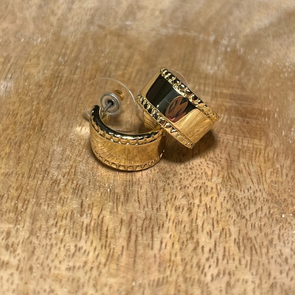Jewelry - Huggie Half Hoop Gold Tone Chunky Earrings